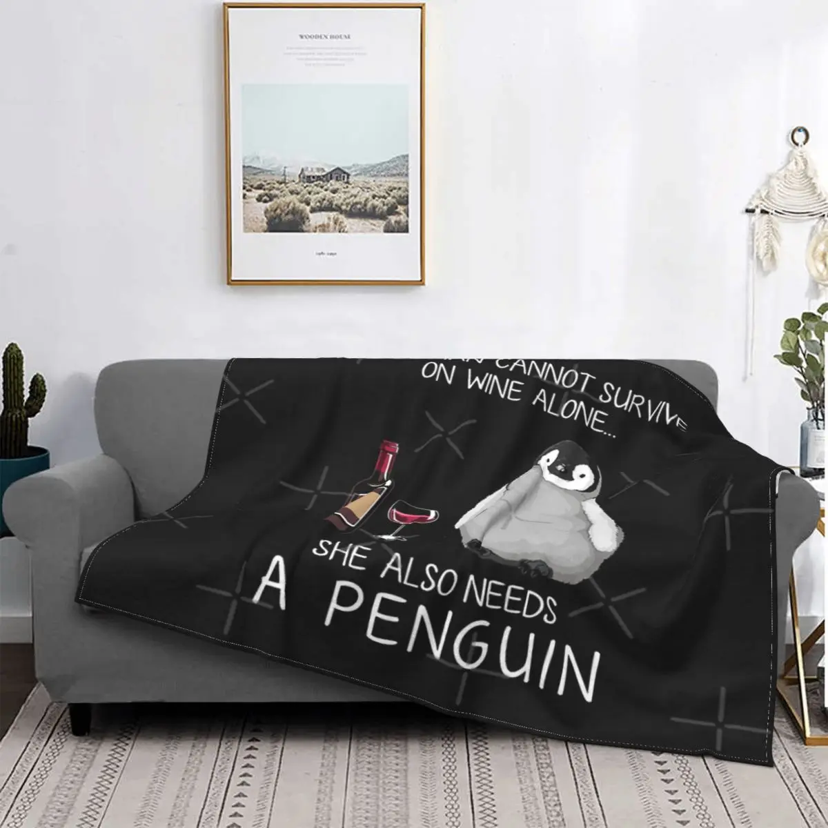

Manta enjoy de Penguin And Wine, colcha a cuadros para la cama, a cuadros, toalla de playa de lujo