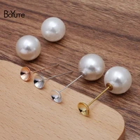 boyute custom made 500 pieceslot 8mm cup base lapel pins with pearl stopper diy hand made brooch pins jewelry accessories