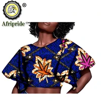 african clothes for women crop top sexy party wear short sleeve shirt print blouse backless outwear casual wax cotton s2024002