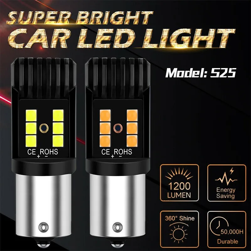 

Turn Signal Side Light Bulb Yellow 1156 BA15S 3030 SMD Accessories Amber LED