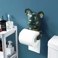 funny bear tissue holder wall resin bear statue figurine wall d%c3%a9cor paper holder for toilet towel tissue holder bathroom kichen