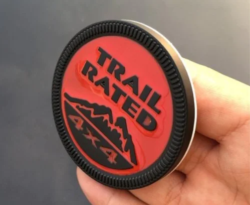 

3D Metal Red Trail Rated 4X4 Car Trunk Emblems Badge Decal Sticker Car Accessories 60mm Car Decor Decorations