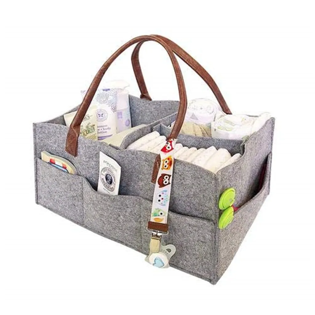 25# Baby Diaper Caddy Organizer Foldable Felt Storage Bag Portable Lightly Multifunction Changeable Compartments For NewMom | Дом и сад