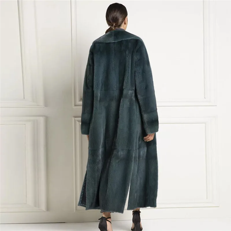 BFFUR 120cm Long Real Mink Fur Coats 2020 Winter Fashion Genuine Mink Fur Jacket Full Pelt Natural Fur Coat Outwear High Quality