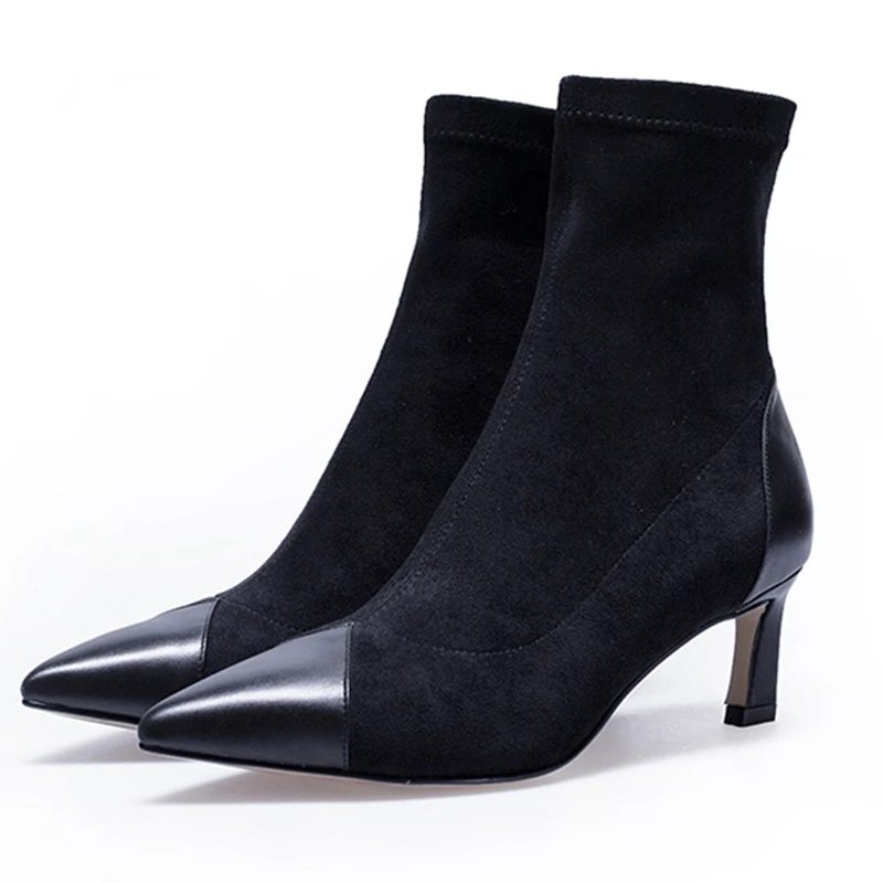 ANMAIRON/классические женские ботинки с острым носком Botas Mujer Invierno Ботильоны Размер 34