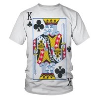 playing cards 3d printing mens and womens fashion t shirt poker street clothing loose comfortable fabric o neck