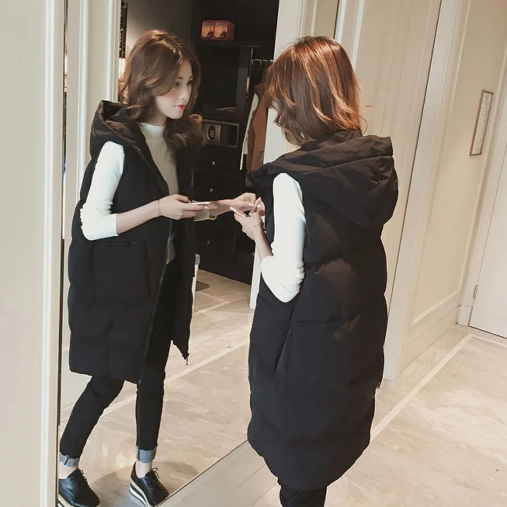 Новинка от JAYCOSIN женский модный длинный жилет с воротником-стойкой повседневный