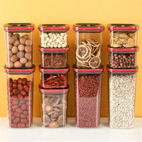 sealed box storage jar food containers dried fruit powder square transparent coffee canister bean grain organzier for kitchen