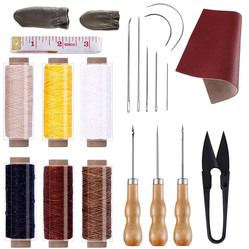 

KAOBUY 22PCS Convenient Leather Craft Sewing Kit With Simple Method For Sewing,Leather Craft DIY,Leather Working