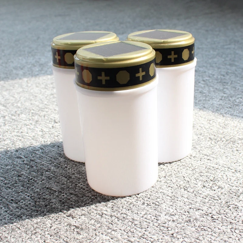 Белая могила Свеча для кладбища грубые солнечный светильник s с ing светодиодный 4