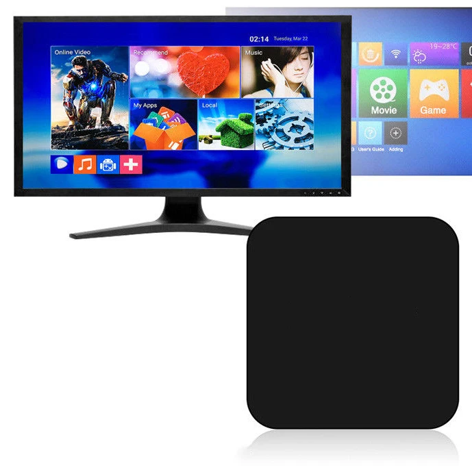 Мини ТВ коробка Android 7 1 ГБ/8 ГБ S905W 2 4 ГГц Wi-Fi HD медиаплеер (штепсельная вилка