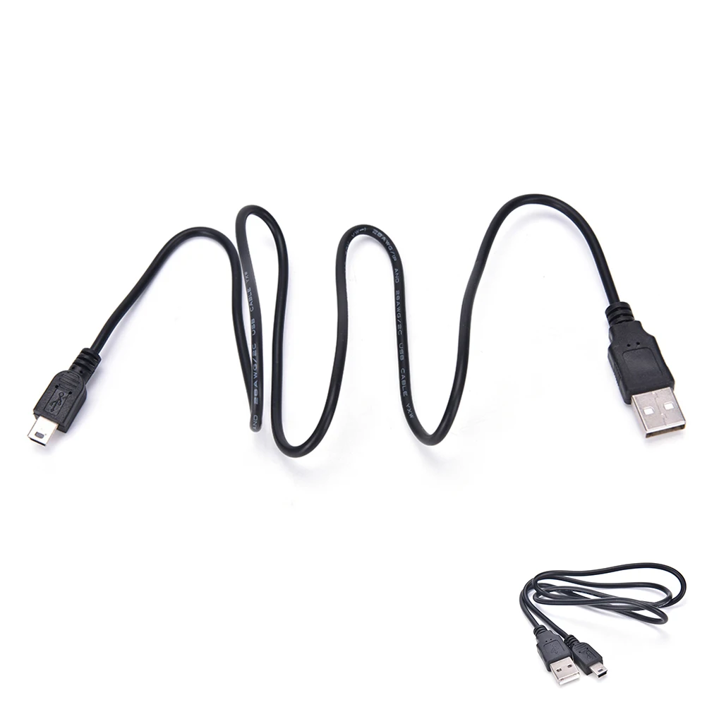 

Длина 1 м черный USB 2,0 A штекер на Mini 5 Pin B кабель для зарядки и передачи данных адаптер шнура
