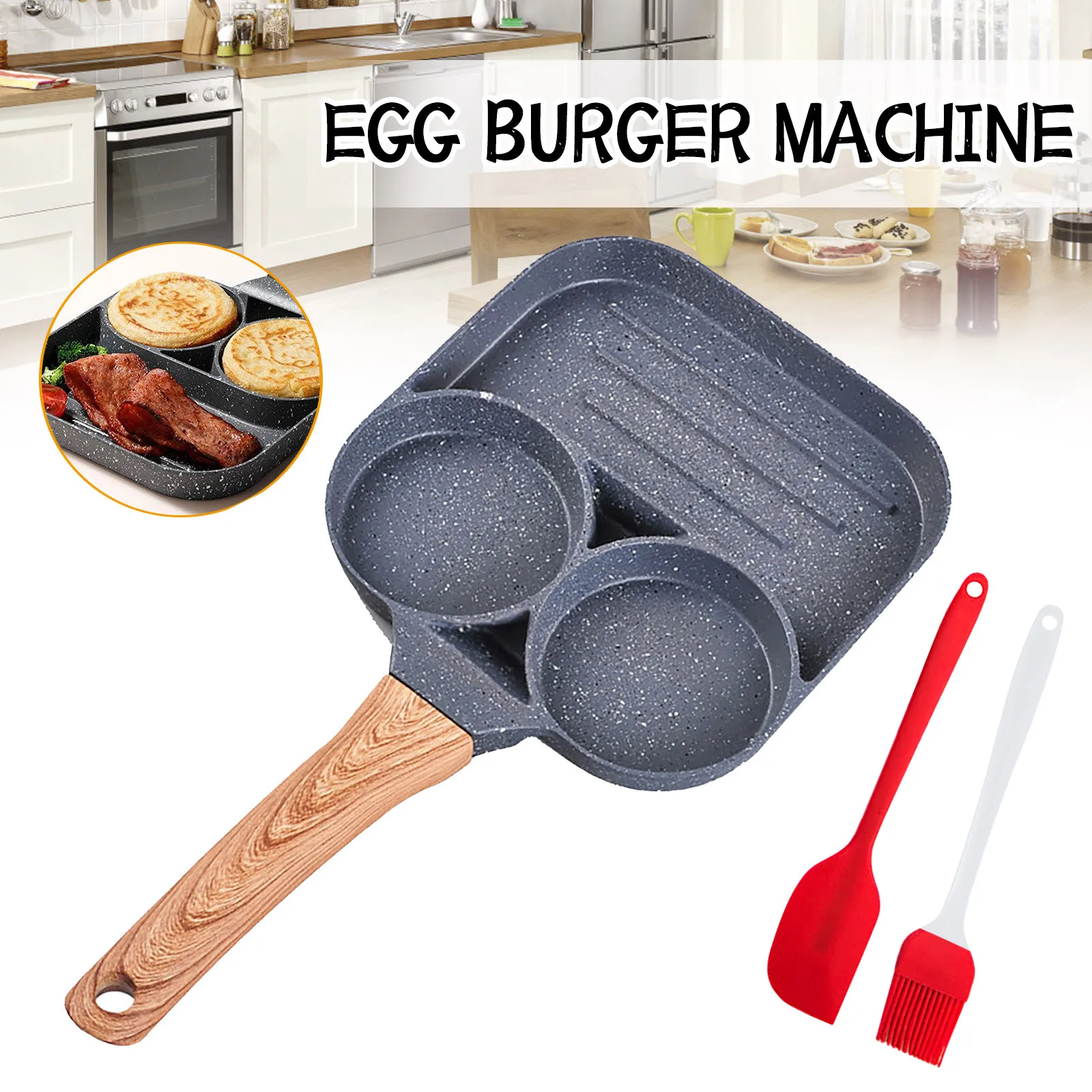 Сковорода с тремя отверстиями сковорода утолщенная Женская антипригарная для