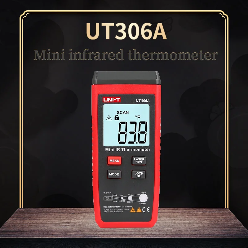 UNI T UT306A Мини Инфракрасный термометр 35 ~ 300C/ Большой размерный ряд (31