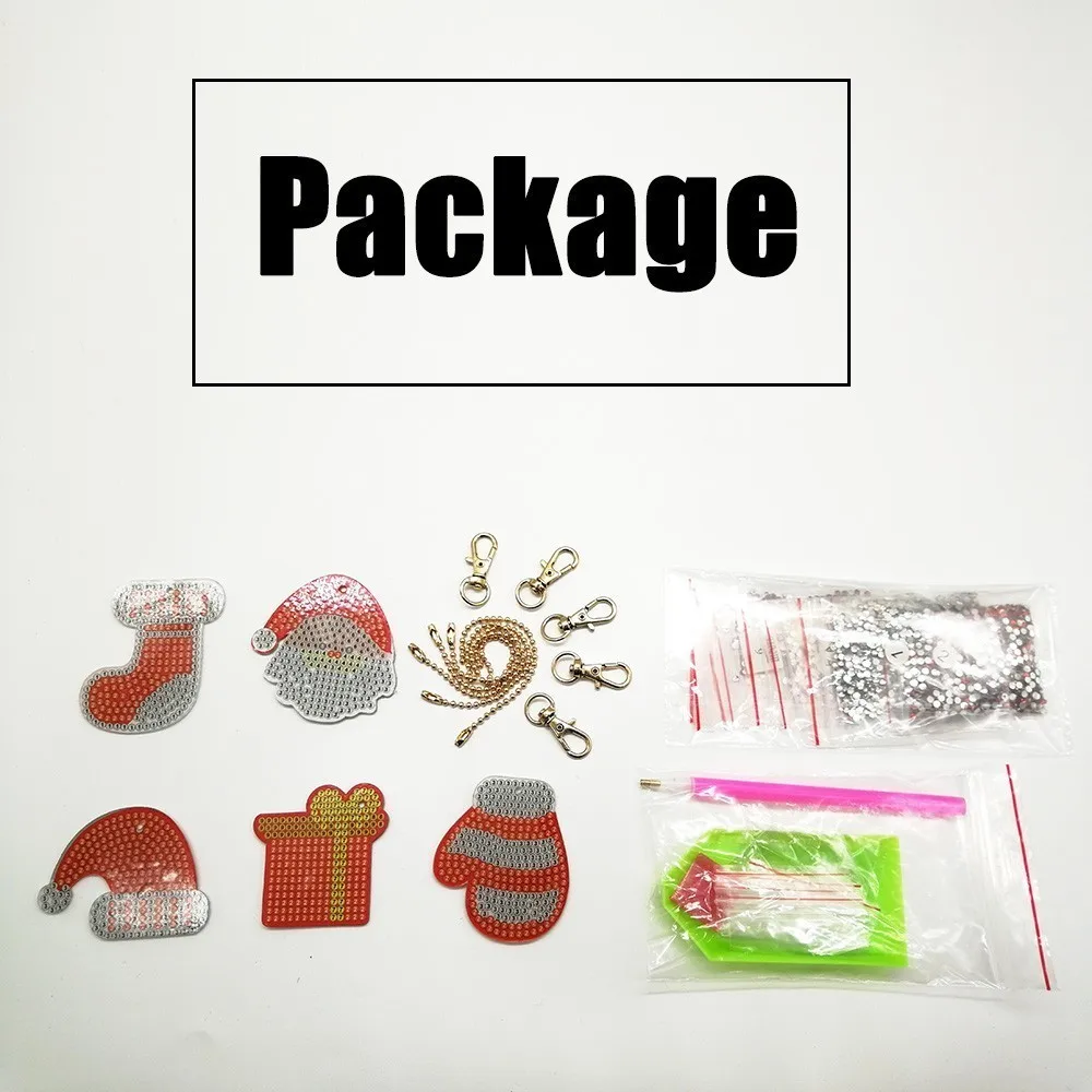 Брелок для ключей EverShine алмазная вышивка с Санта Клаусом Рождественский