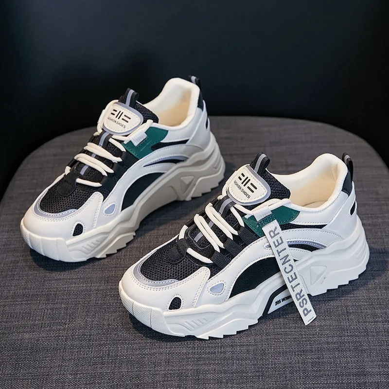 

Daddy shoes female 2021 new spring ins tide Korean casual running shoes thick bottom net red all-match sports shoes women