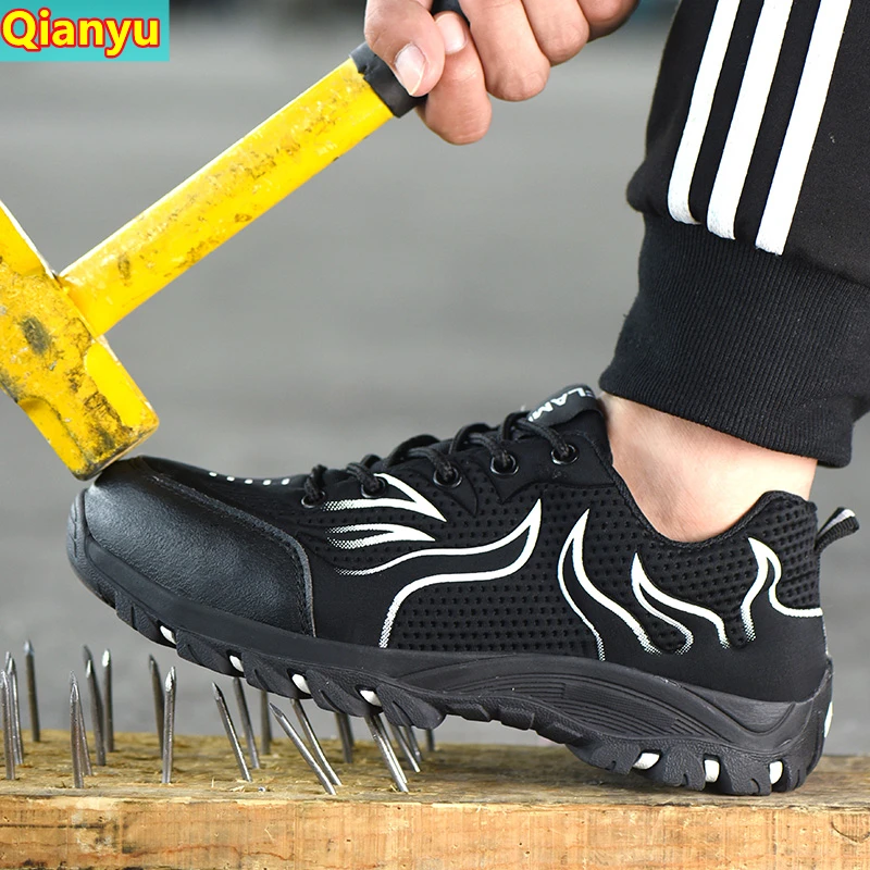 

2021 new safety boots men's steel-toed shoes safety shoes anti-piercing work shoes sports shoes breathable protective shoes