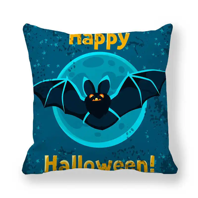 Happy Halloween Декор Подушка Чехол смешной тыквы летучей мыши на велюром полиэстер