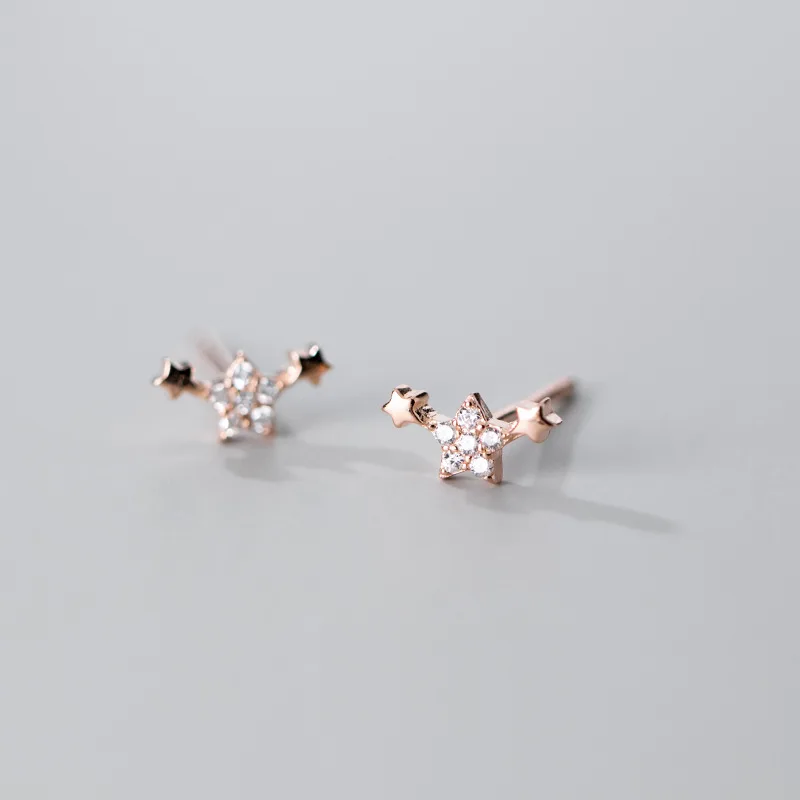 Женские серьги пусеты Trusta из 100% стерлингового серебра 925 пробы со звездой и