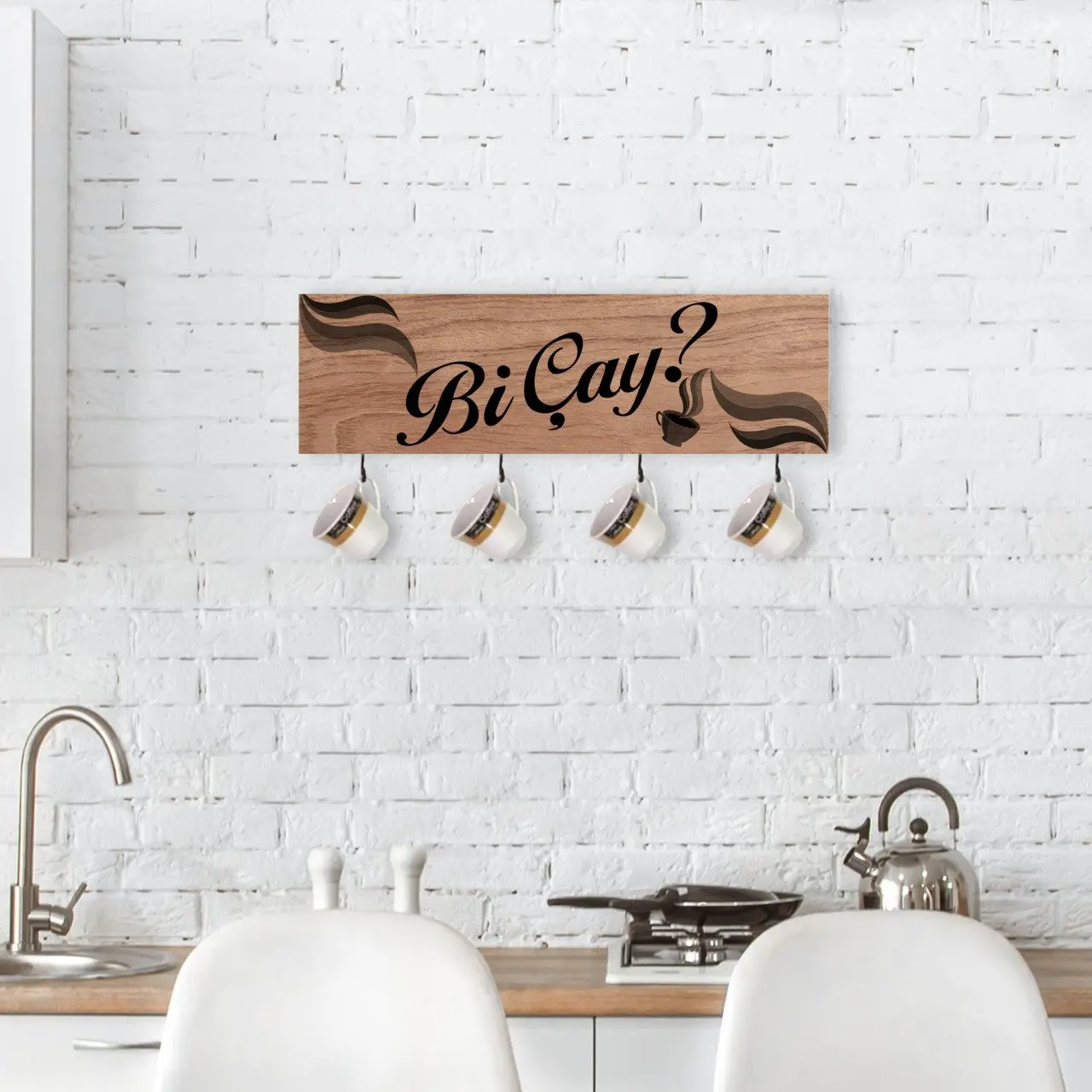 

BK Home Natural Wood Decorative Cup Askılığı-2