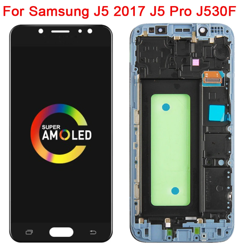 Super AMOLED для Samsung Galaxy J5 2017 ЖК дисплей с рамкой Pro LCD SM J530F J530M сенсорный экран в
