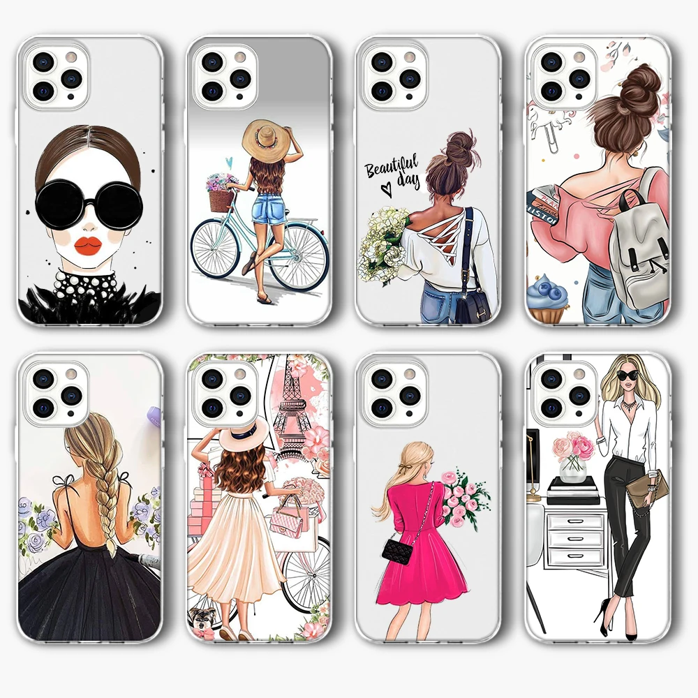 Чехол ciciber Vogue Girl для IPhone 12 Pro чехол 11 XR XS Max Mini 7X8 6 6S Plus 5S SE 2020 Силиконовый