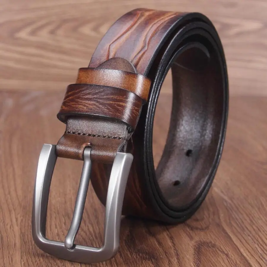 Ремень для джинсов из натуральной кожи новый кожаный ремень с дизайном стежка и