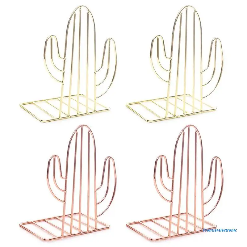 2 искусственных творческих металлических подставки для книг в форме кактуса