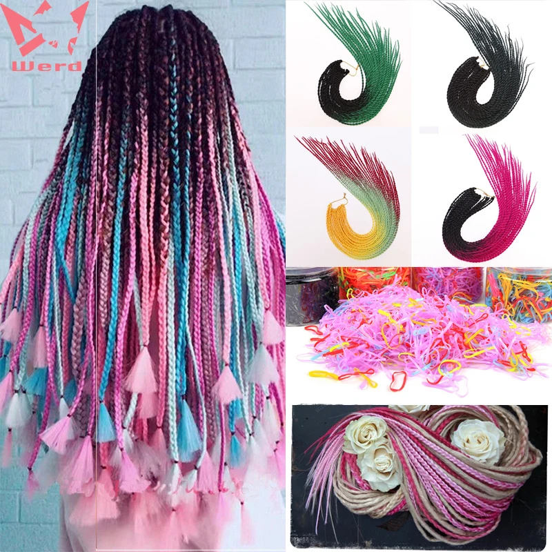 Верд 24 дюйма наращивание волос твист вязание крючком высокой температуры