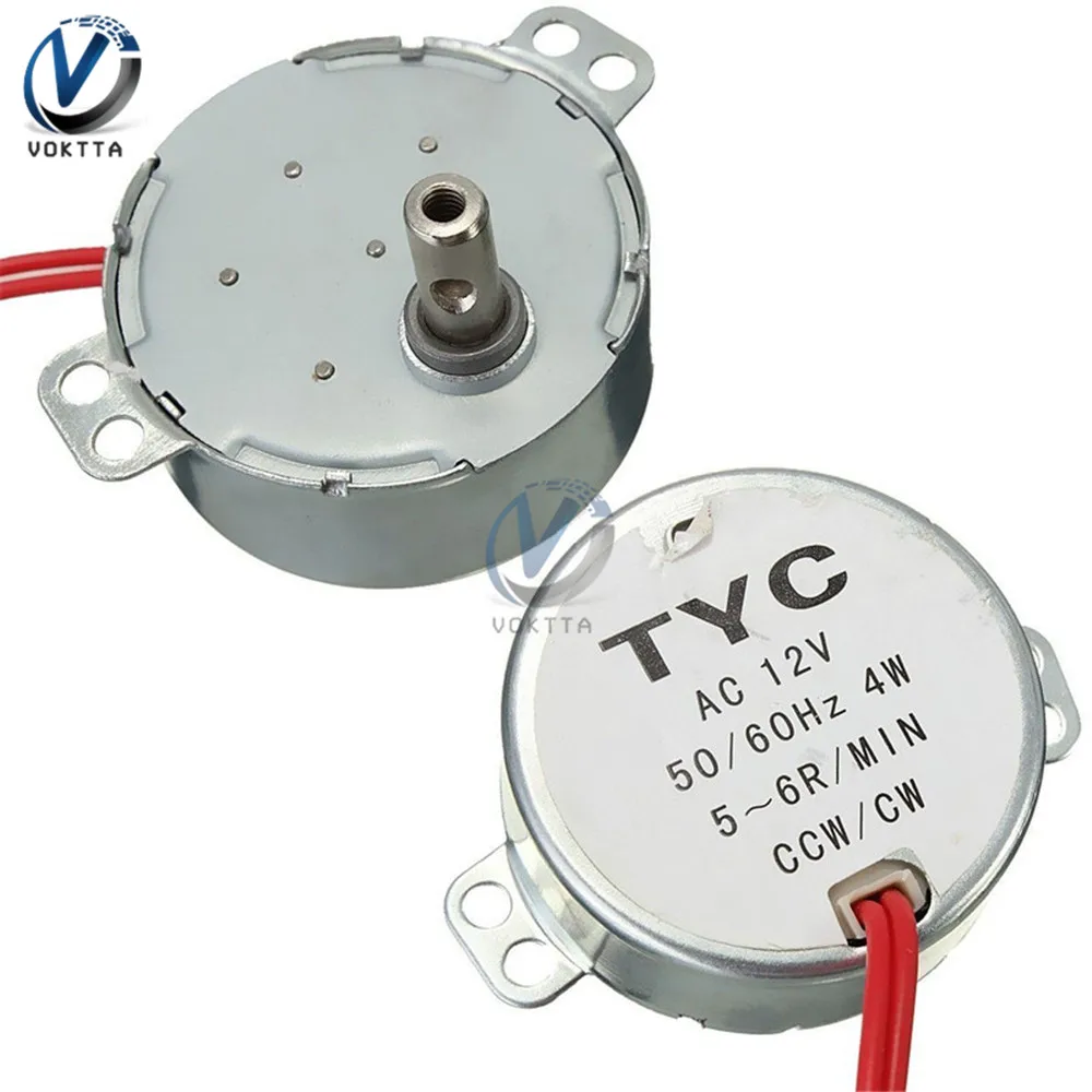 TYC-50 синхронный двигатель переменного тока 12V AC 220V синхронный двигатель с постоянным магнитом 5/6 об/мин вращение по часовой стрелке и против микроволновый поворотный стол