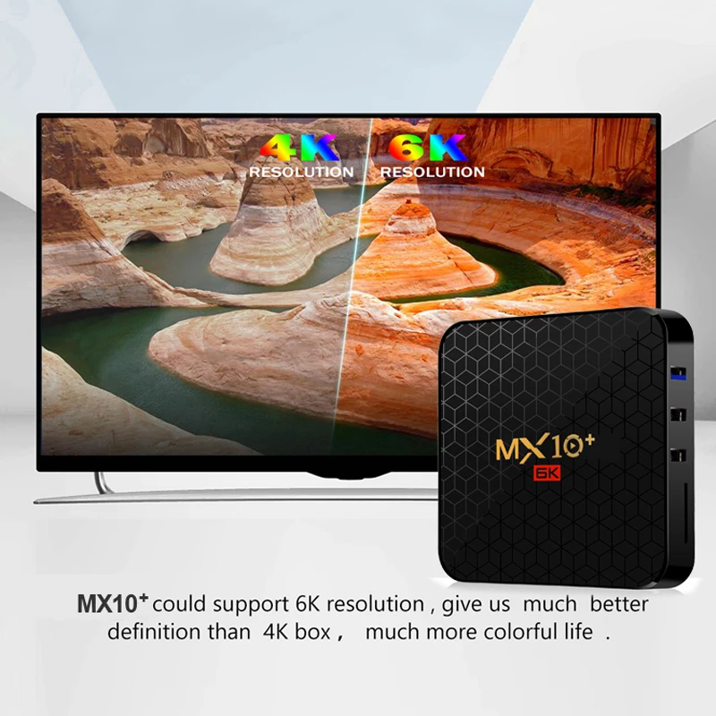 MX10 Plus Смарт ТВ приставка Android 9,0 4 Гб 64 Гб Allwinner H6 четырехъядерный 2,4G& 5,8 GHz Wifi BT 6K Google Netflix Youtube IP tv медиаплеер