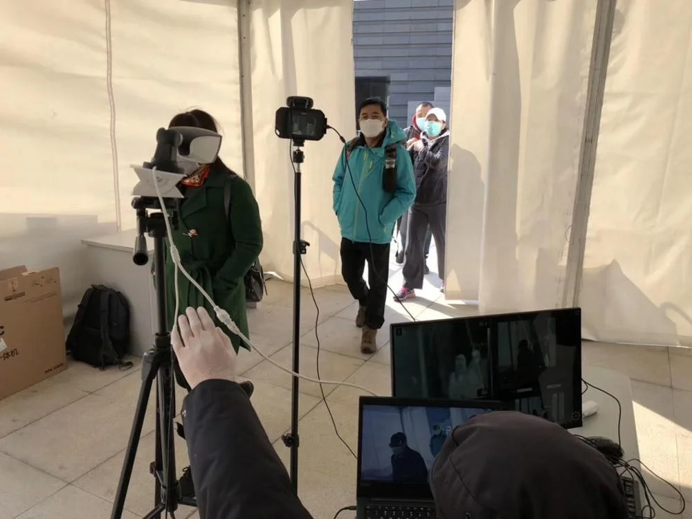 1080P ip камера AI индикатор температуры человеческого тела термальная бинокулярная