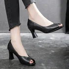 Размера плюс 41 Женская Классическая обувь с открытым носком на высоком каблуке, Офисная Женская обувь, сандалии, туфли-лодочки с открытым носком, женская обувь, сандалии 9041N