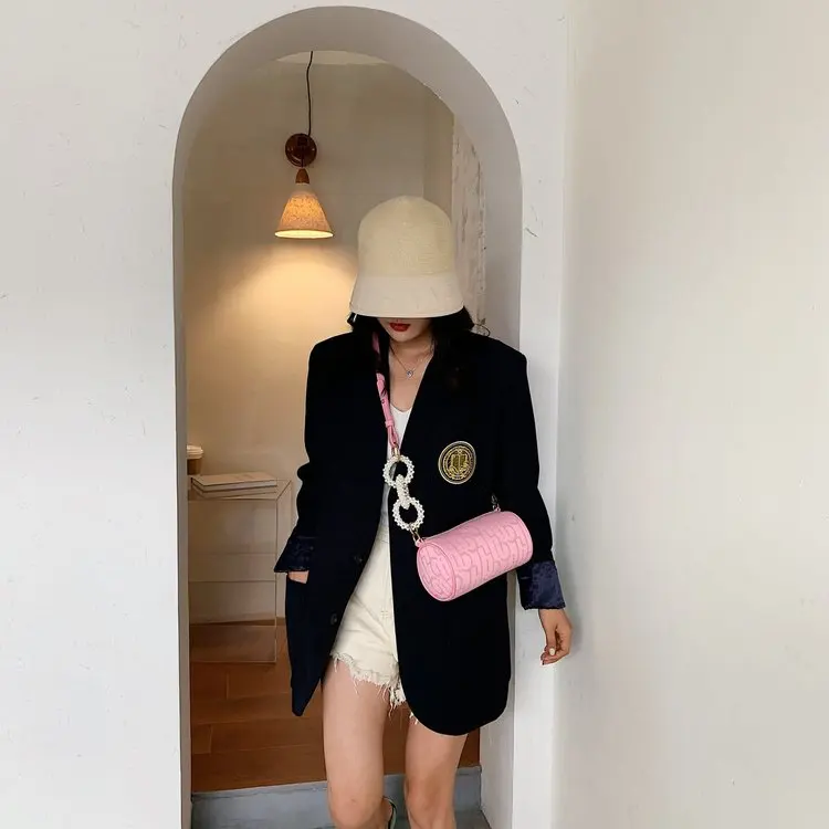 Женская джинсовая сумка на ремешке Пляжная хлопковая мини для подмышек с