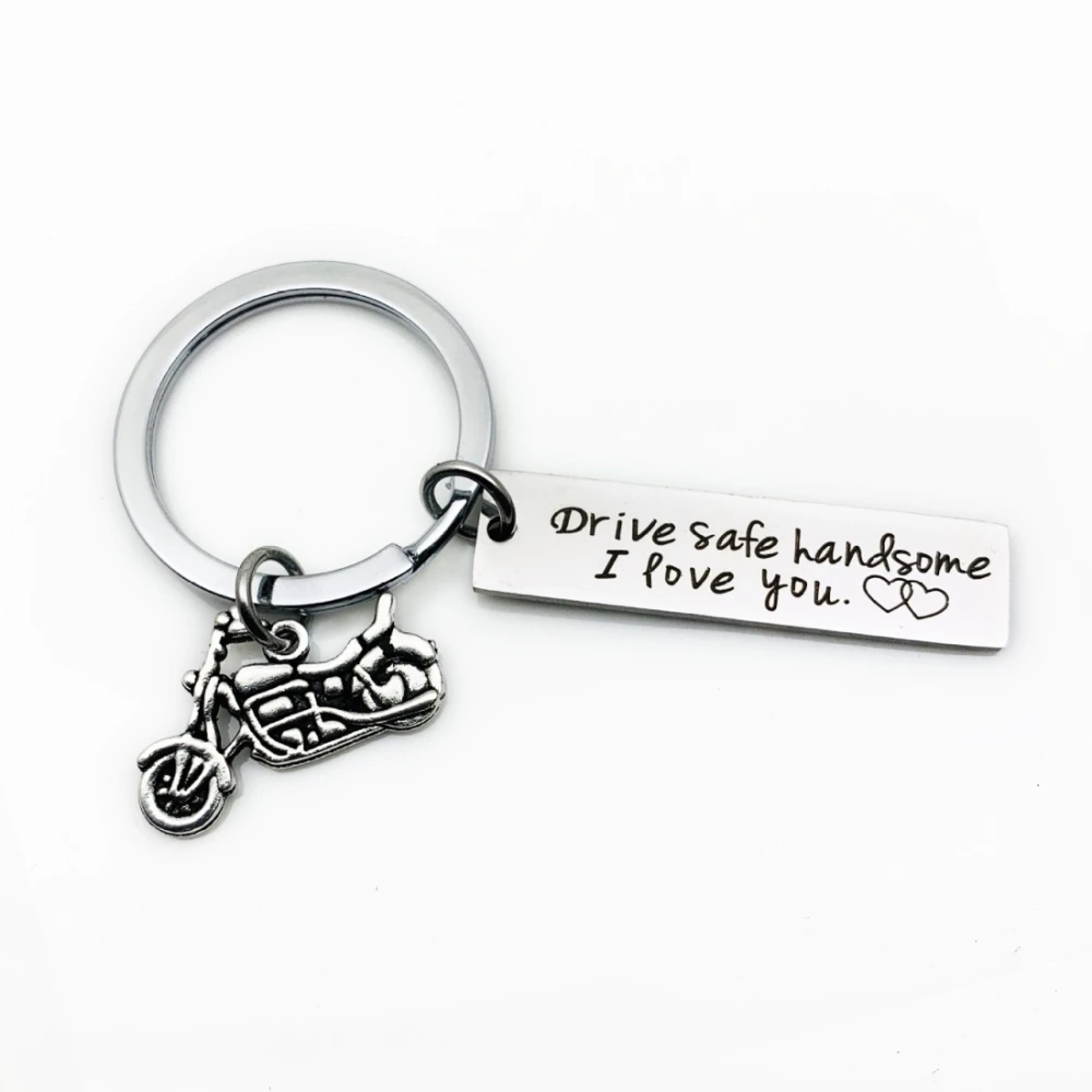 Creative Drive Safe Handsome Words Stainless Steel Keychain Key Rings Car for Gift Girlfriend | Автомобили и мотоциклы
