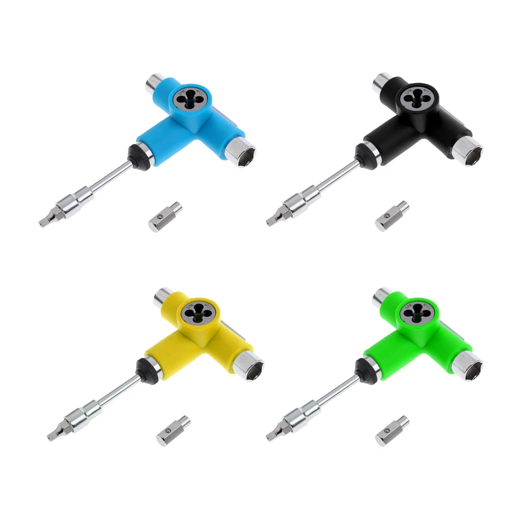 

Skateboard Wrench Skateboard Repair Kit Semi-automatic Tool Skate Board T-shape Multifunctional Roller Skate Heavy Duty Wrench