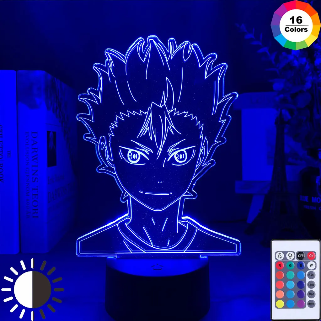 3D лампа аниме волейба Nishinoya Yuu фигурка для детей декор детской спальни