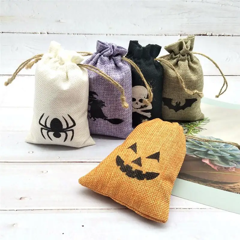 5 шт. сумка на шнурке упаковка подарочные пакеты для Хэллоуина тканевые детские