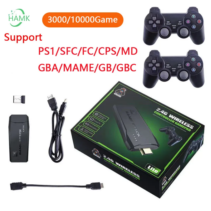 Portable video game console, 4K, 2.4G, wireless control, wireless retro classic video game console, including 10000 games
