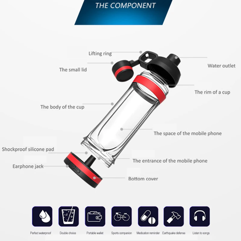 Многофункциональная переносная Питьевая Бутылка герметичная чашка для телефона