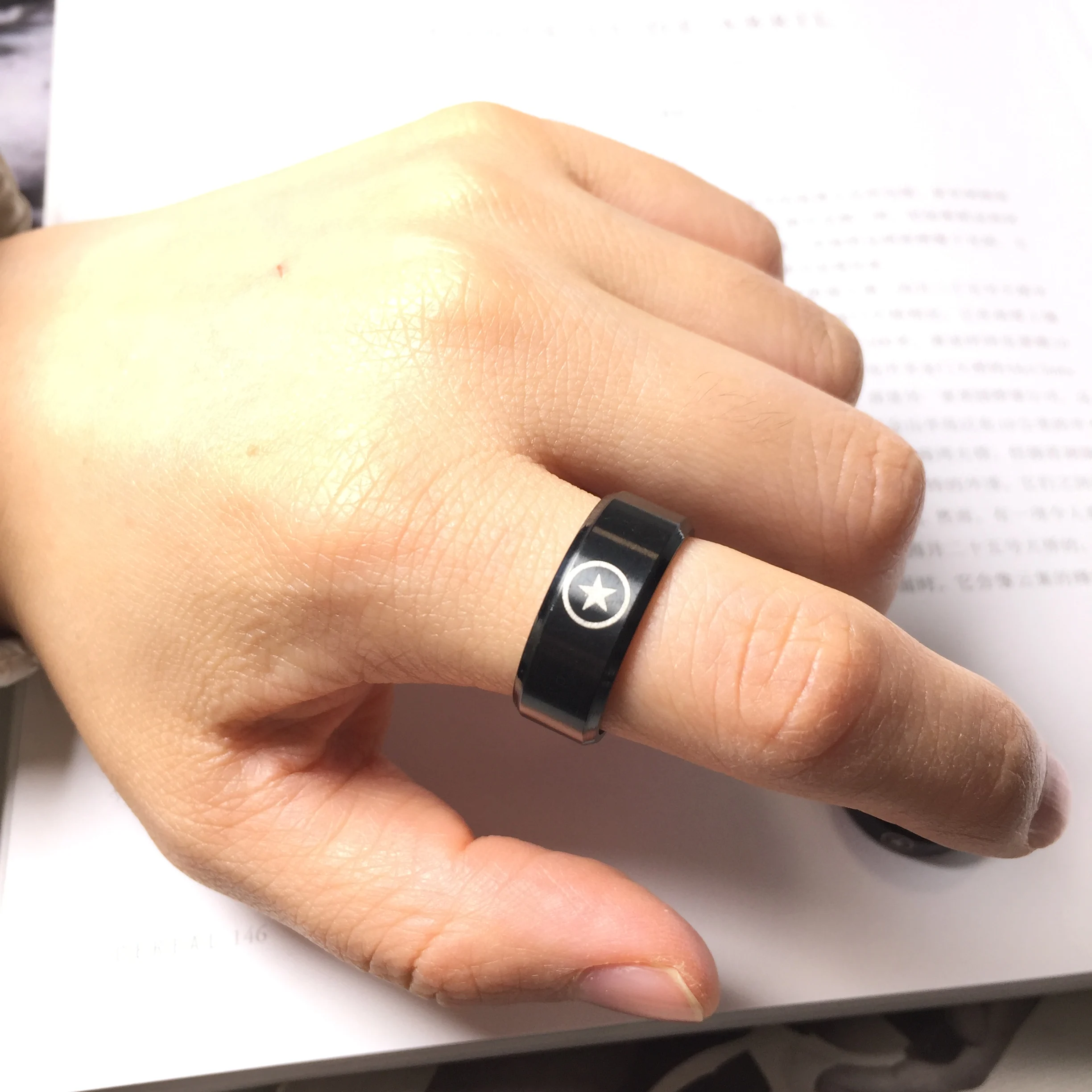 Мужское и женское кольцо с титановой звездой MANGOSKY 8 мм | Украшения аксессуары