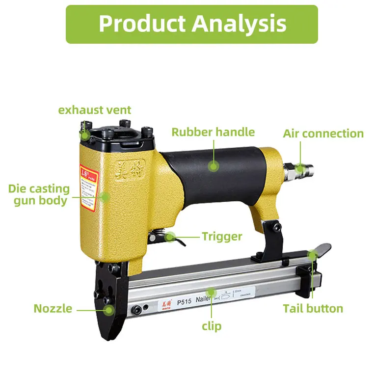 HIFESON Air пневматическая рама пистолет P515 гвозди руководство Flex Point Tacker Framing