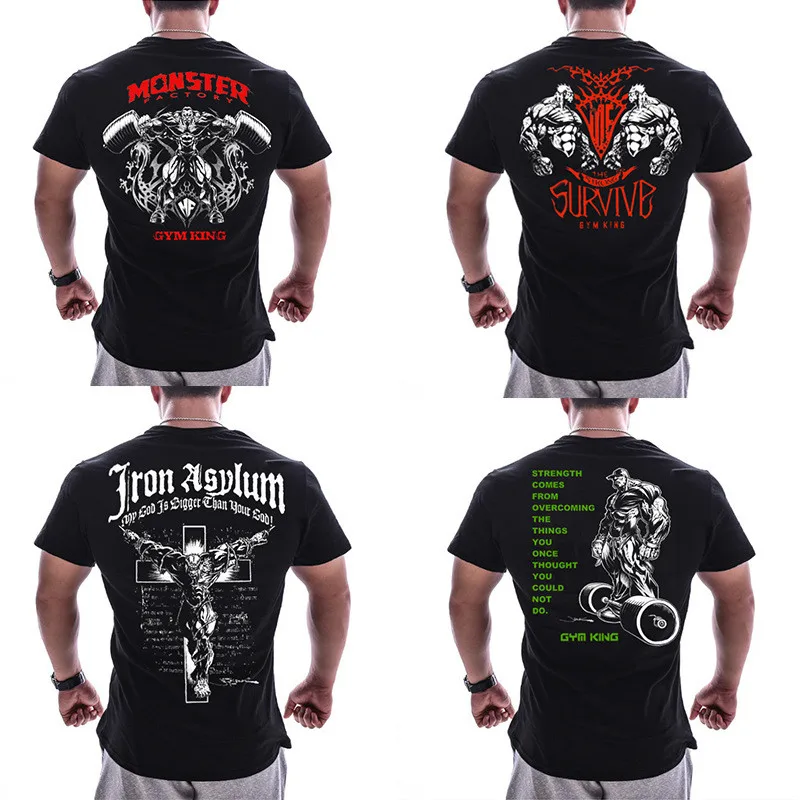 2020 мускулистый мужской летний комплект из футболки с короткими рукавами и