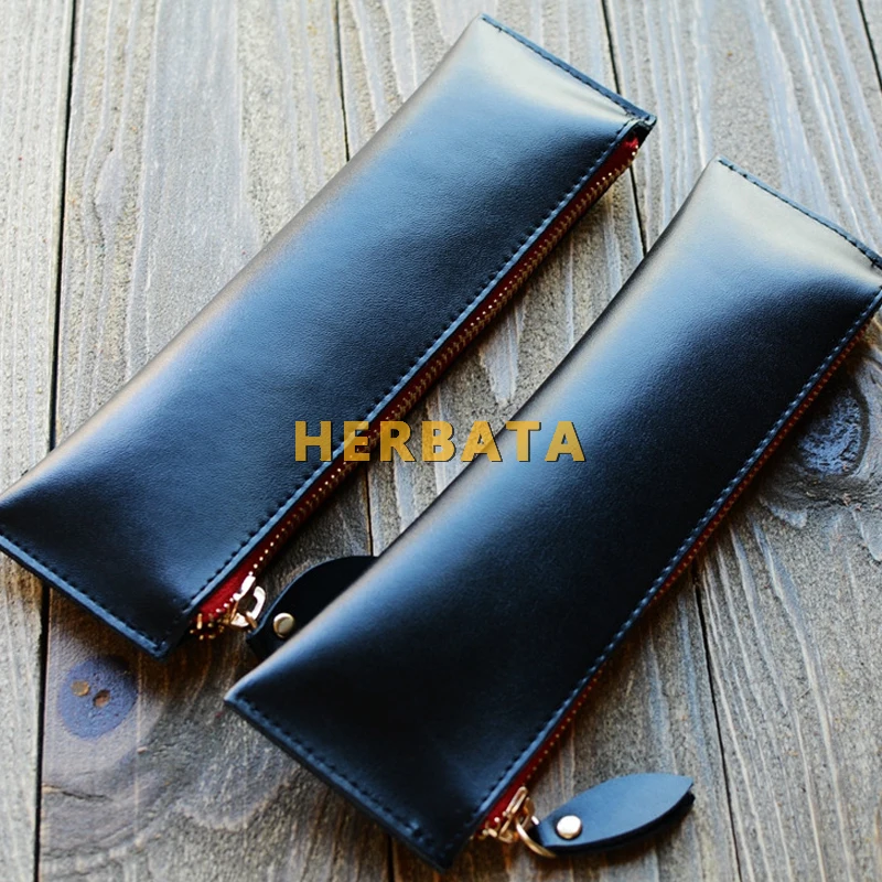 Пенал ручной работы Mori из воловьей кожи черного цвета канцелярские