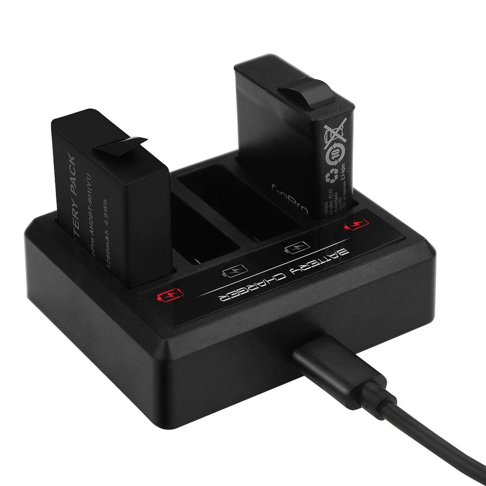 4 канальное USB зарядное устройство с портом Type C и зарядным устройством для камеры