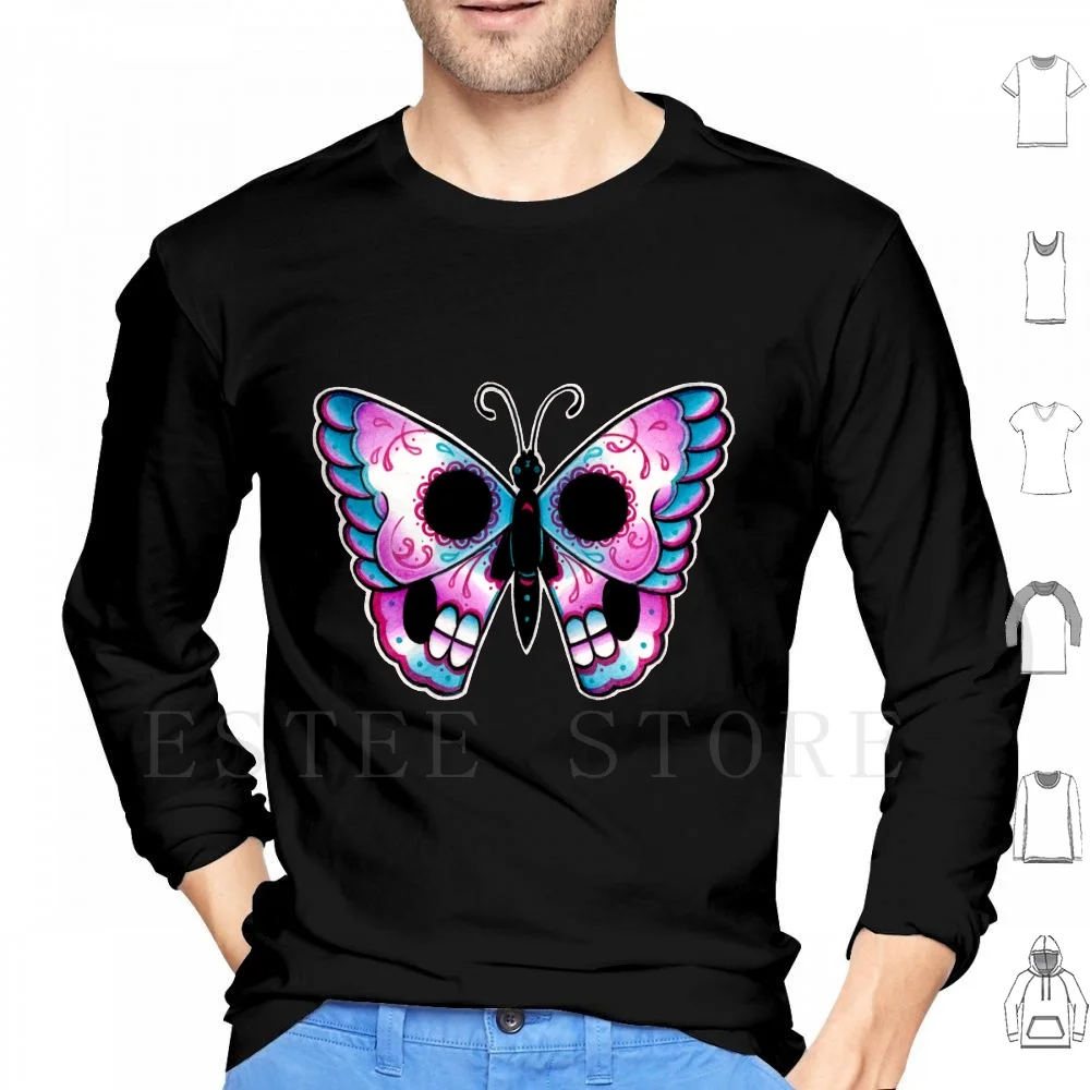 Сахарный череп, татуировка, дневник мертвецов с длинным рукавом, день мертвецов, сахарный череп, татуировка Sugarskull