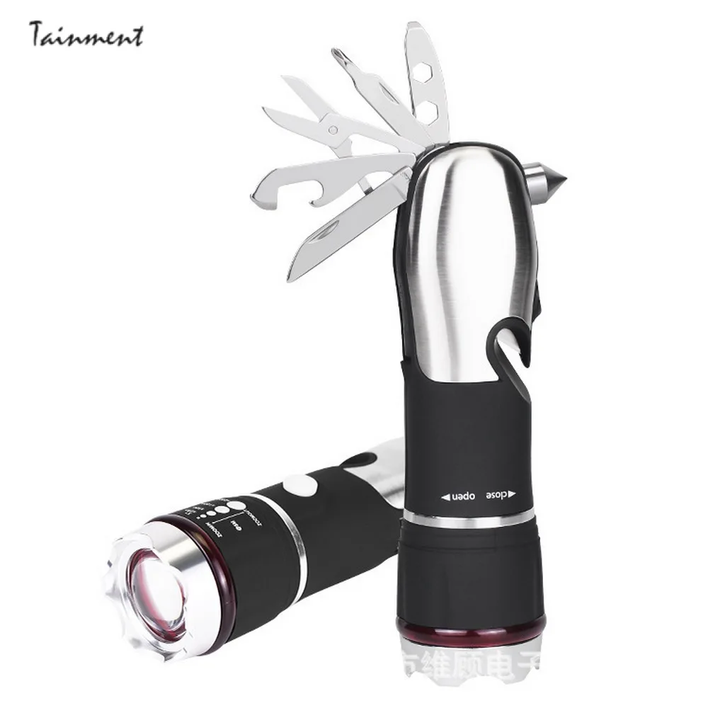 

Car Broken Window Hammer Fire Emergency Escape Life-Saving Hammer Multi-function LED Flashlight Car Glass Broken Window Device