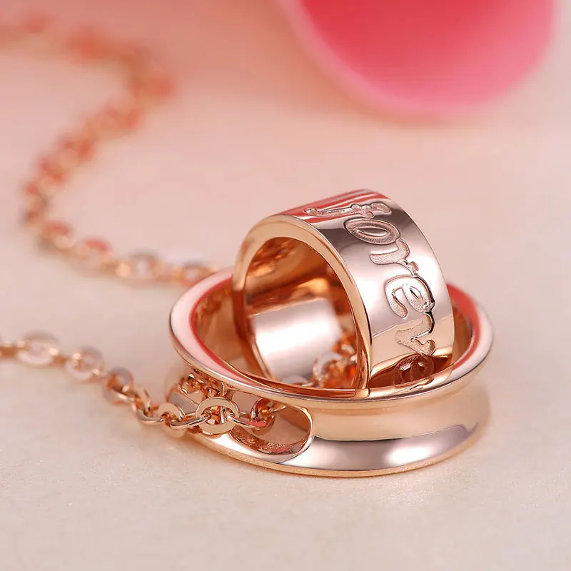 Цепочка с подвеской и надписью Forever элегантное ожерелье из настоящего золота 18