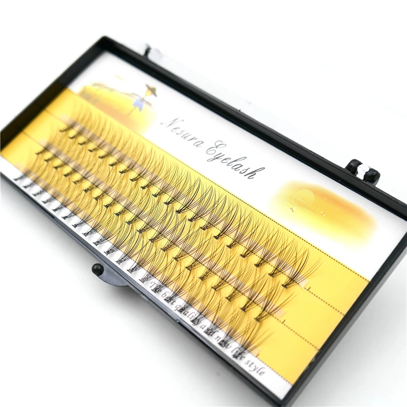 60 кластеров/коробка индивидуальных ресниц Кластерные ресницы для наращивания 3D