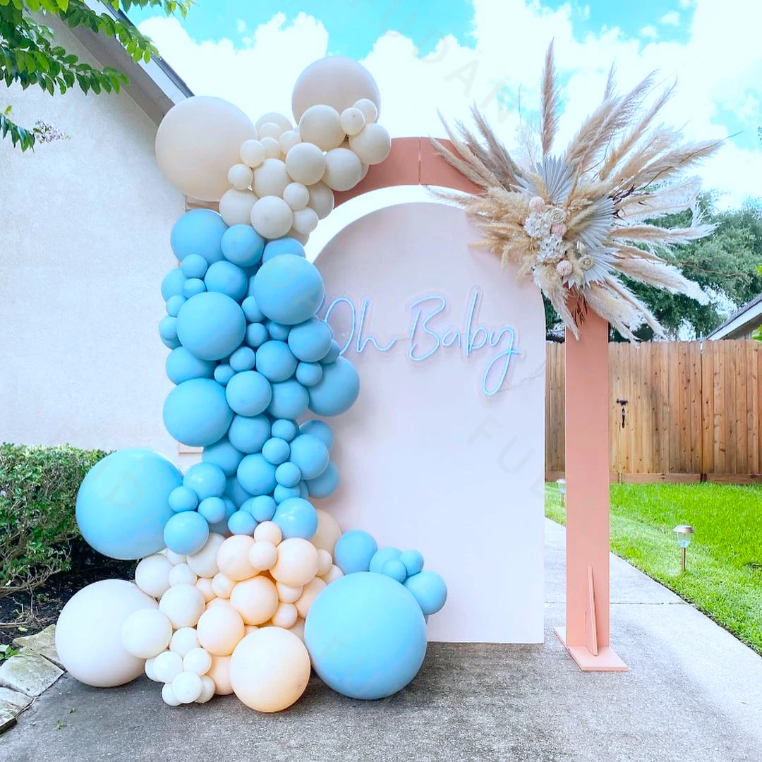 

128Pcs Blue Apricot Balloon Arch Garland Kit DIY Party Balloons Set For Wedding Birhday Party Decoration Baby Shower Globos